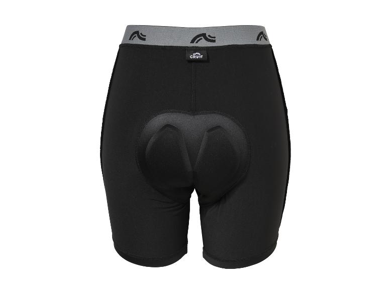 Zwarte fietsbroek met vulling, achteraanzicht