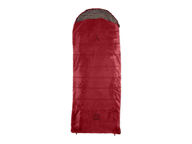 Een rode slaapzak van Grand Canyon.