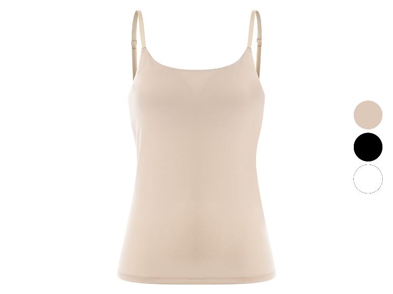 Beige hemdje met dunne bandjes en getoonde kleuropties.