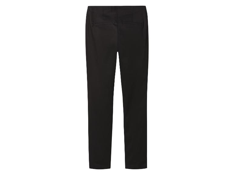 Elegante zwarte broek met achterzakken op een witte achtergrond.