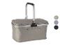 Opvouwbare grijze picknickmand met aluminium handvat en ritsen, met kleuropties.