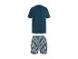 Heren pyjamashirt en gestreepte shorts.