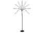 Zwarte vloerlamp met tien verstelbare LED-lichtarmen op een witte achtergrond.