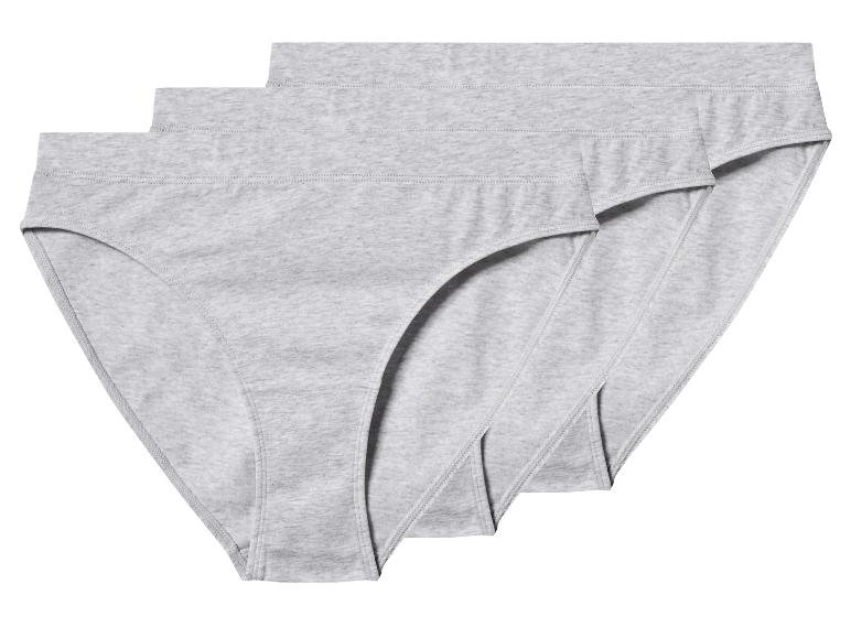 Set van drie grijze katoenen damesonderbroeken.
