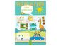 Puzzels met een giraffe, visser, kuiken, auto en caravan.