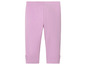Lila roze leggings met strikjes aan de onderkant.