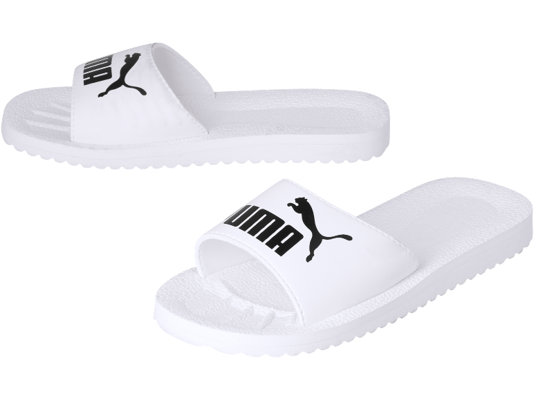 Witte Puma slippers met zwart logo