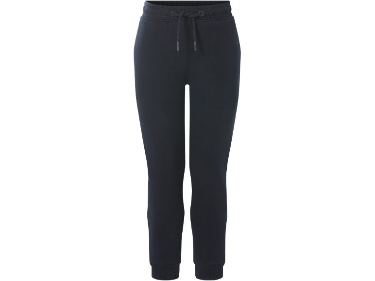 Zwarte dames joggingbroek met trekkoord in de taille en geribde boorden.