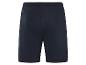 Donkerblauwe jogging shorts, van achteren gezien.