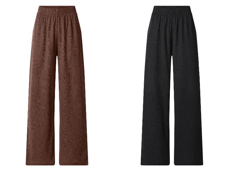 Twee wijde broeken met elastische tailleband: bruin en zwart