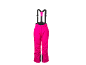 Fuchsia skibroek met zwarte bretels