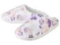 Slippers met aquarelprint, in mauve en perziktinten.
