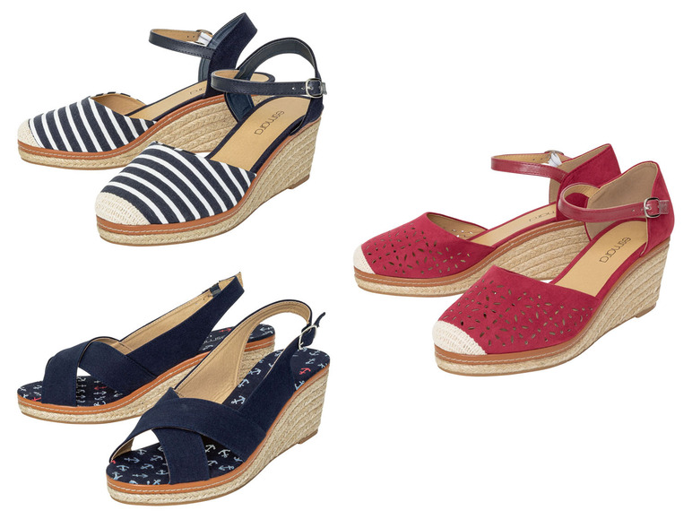 Ga naar volledige schermweergave: esmara® Dames sleehak-sandaal, zomerse bast-look - afbeelding 1
