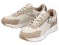 Beige dames sneakers met zilveren details en een rits