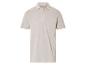 Beige polo shirt van katoen en linnen.
