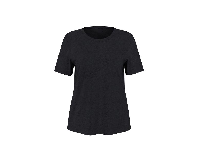 Zwart dames T-shirt met korte mouwen en ronde hals.