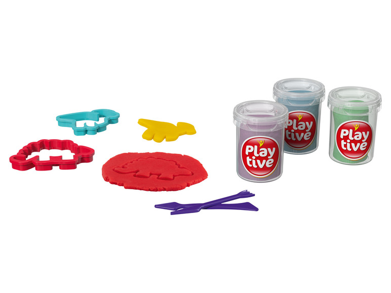 Play-Doh met dinosaurusstempels en -vormen.