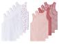 Set van 10 meisjesonderhemden: 5 witte (één met hartjes), 5 roze (één gestreept).