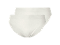 Twee witte katoenen slips met ribbels.