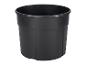 Zwarte ronde plastic prullenbak