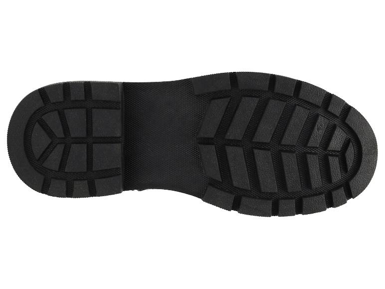 Zwarte laarszool met een uitgesproken profiel.