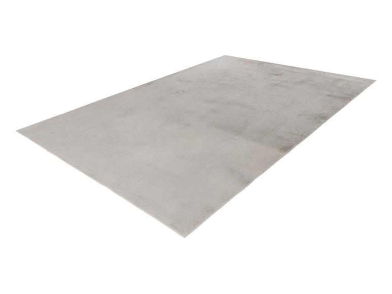 Lichtgrijs rechthoekig vloerkleed met een zacht, egaal oppervlak.