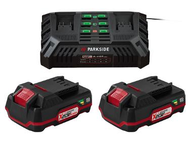 PARKSIDE® Set van 2 accu's 20 V - 2 Ah en 1 dubbele lader - 4,5 A