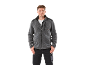 Grijs fleecejack voor heren met ritssluiting en zwarte broek