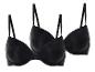 Twee zwarte bh's met gladde cups.