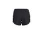 Zwarte sportshorts met witte bies, achteraanzicht