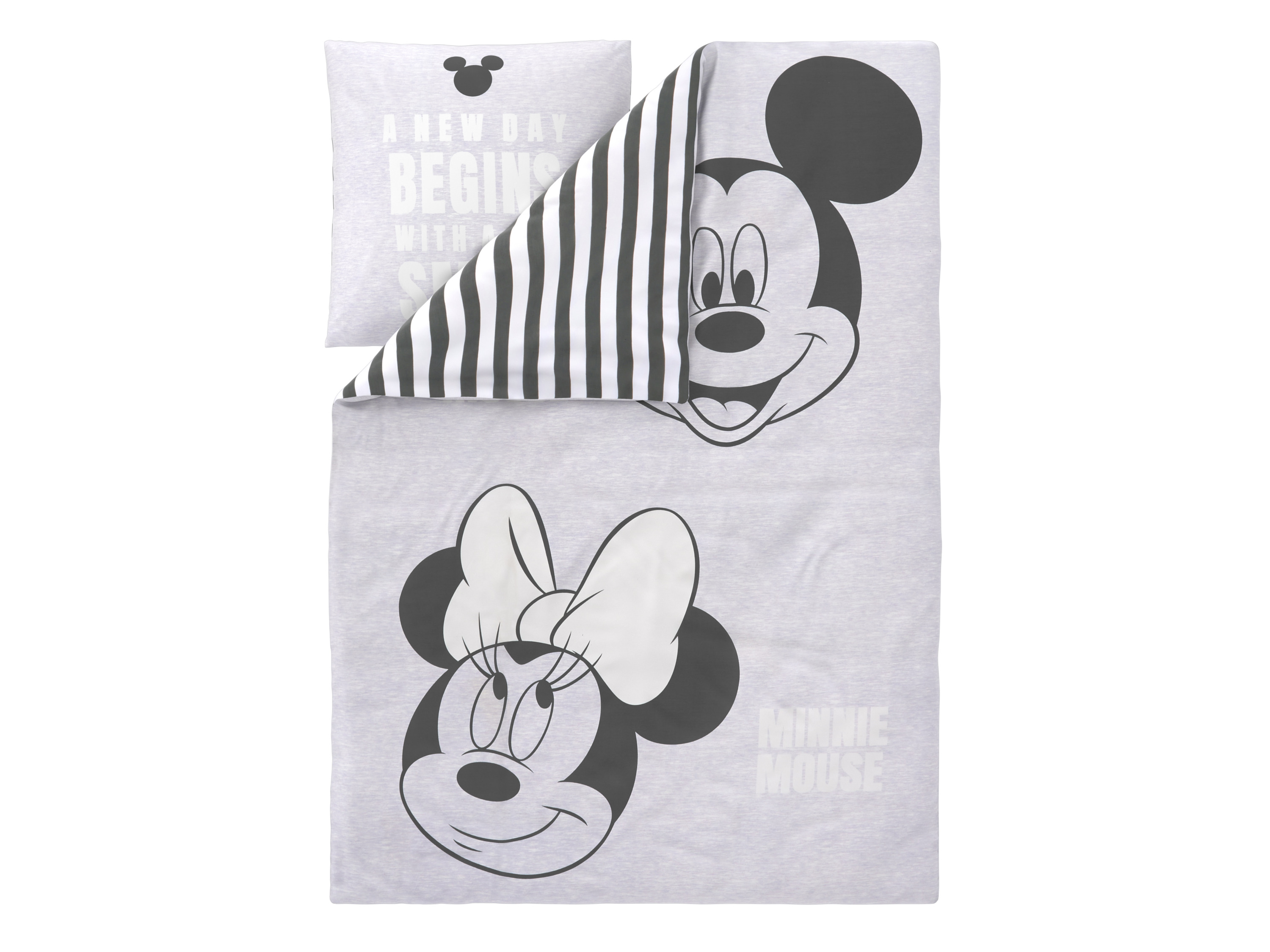 Kinder dekbedovertrek 140 x 200 cm - Disney (Grijs)