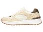 Beige en bruine sportschoenen met mesh details