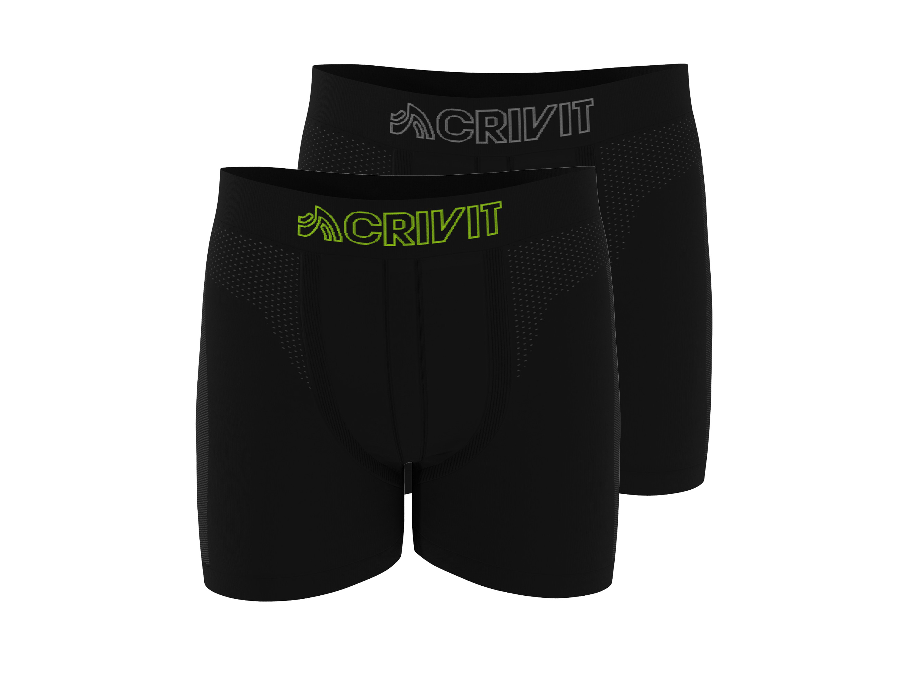CRIVIT Set van 2 heren sportboxers (Zwart/geel, S)