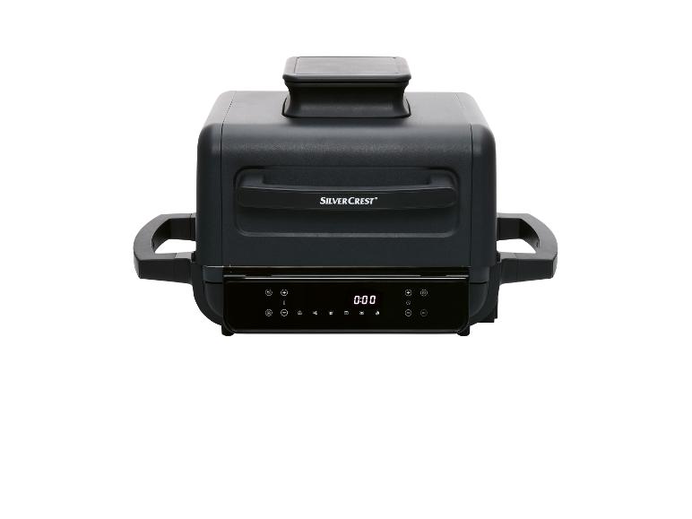 SilverCrest elektrische grill: zwart design, digitale bediening.