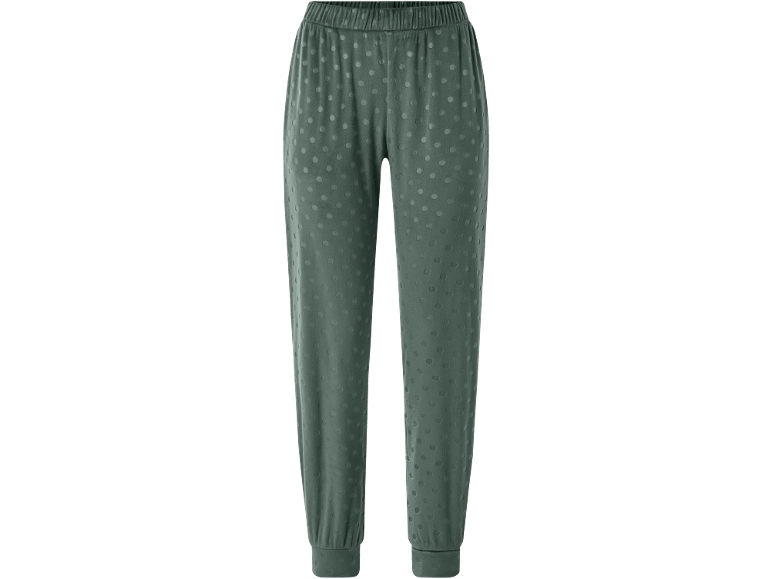 Groene pyjamabroek met stippenpatroon en boorden