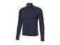 Donkerblauw sportshirt met lange mouwen en korte rits bij de hals.