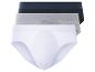 Drie heren slips: wit, grijs en donkerblauw.