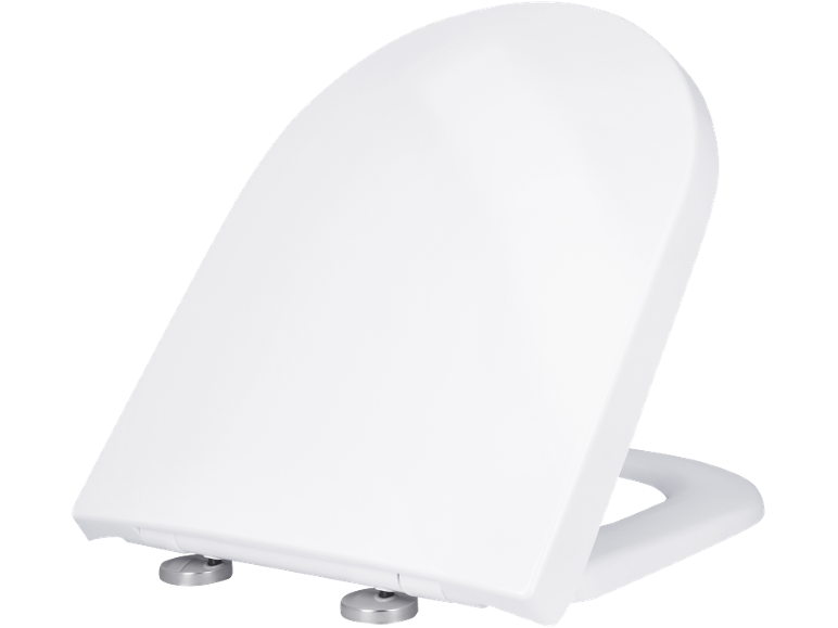 Witte toiletzitting met softclose-functie, licht geopend