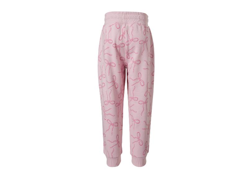 Roze joggingbroek voor meisjes met strikjespatroon