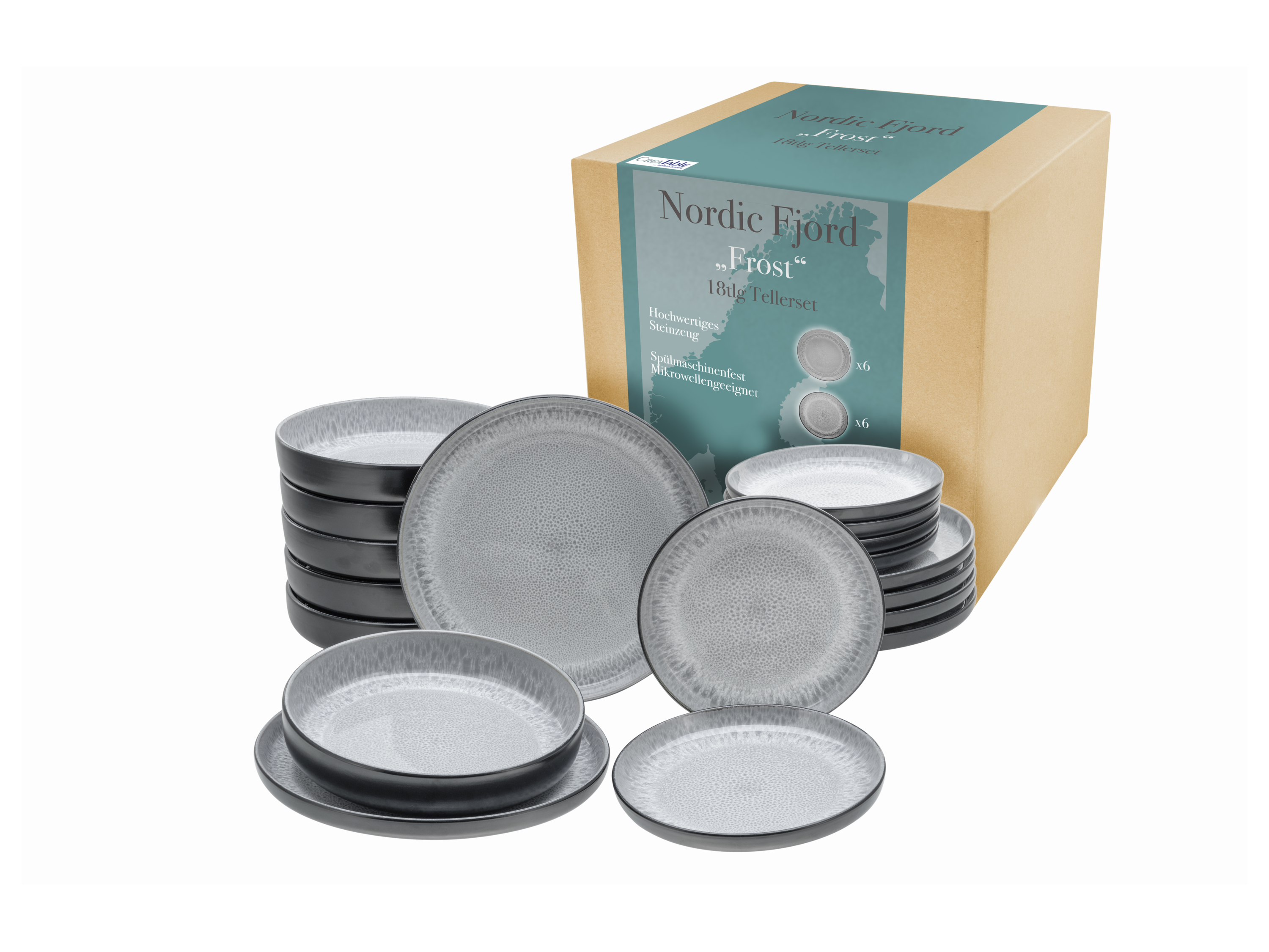 CREATABLE Serviesset Nordic Fjord (18-delige bordenset, vorst)