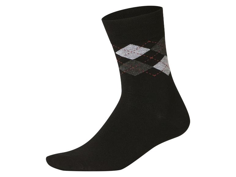 Zwarte sok met argylepatroon in grijze en rode tinten