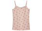 Een roze tanktop met bloemenprint.