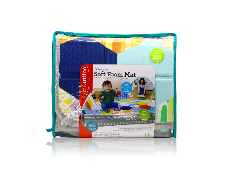 Opvouwbare Infantino zachte schuimmat: baby speelmat, geometrische patronen.