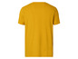 Een effen, gele T-shirt voor heren.