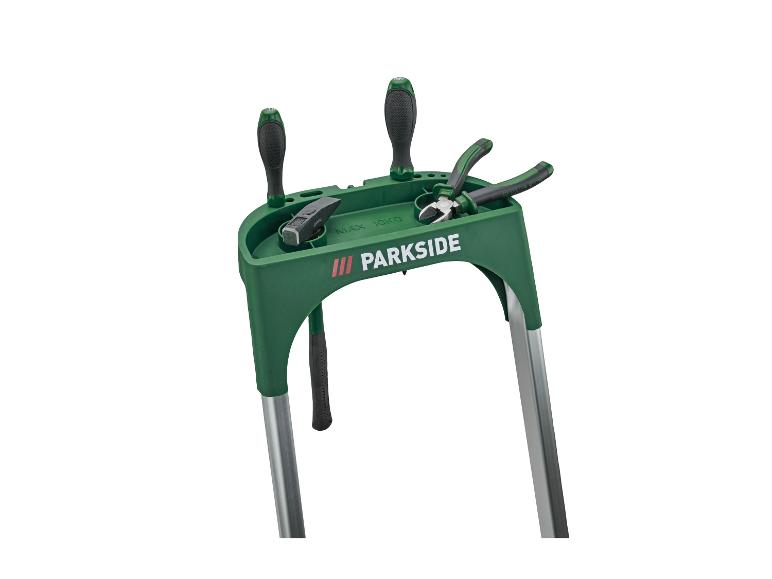 Parkside gereedschapsstandaard met schroevendraaiers, hamer en tang