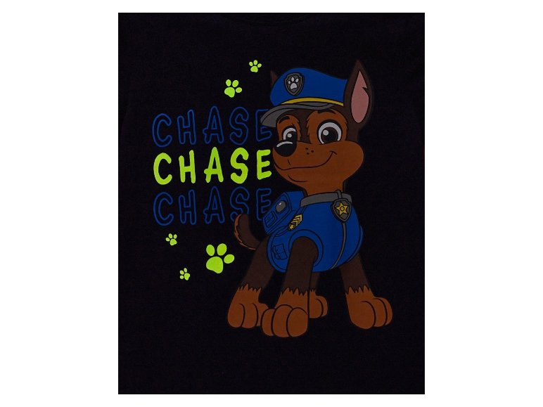 Paw Patrol Chase glow-in-the-dark shirt voor kinderen.