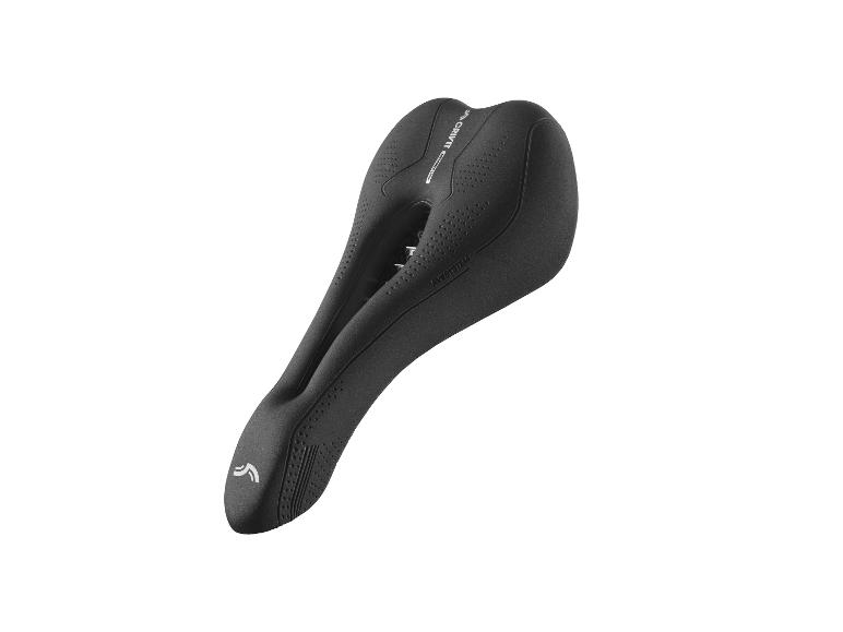 Een zwart zadel van Crivit met een AVS-systeem.