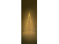 Lichtgevende LED-kerstboom met ster als piek, op een neutrale achtergrond.