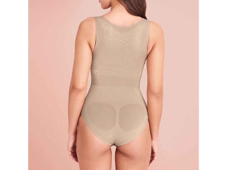 Beige naadloze body met push-up effect.