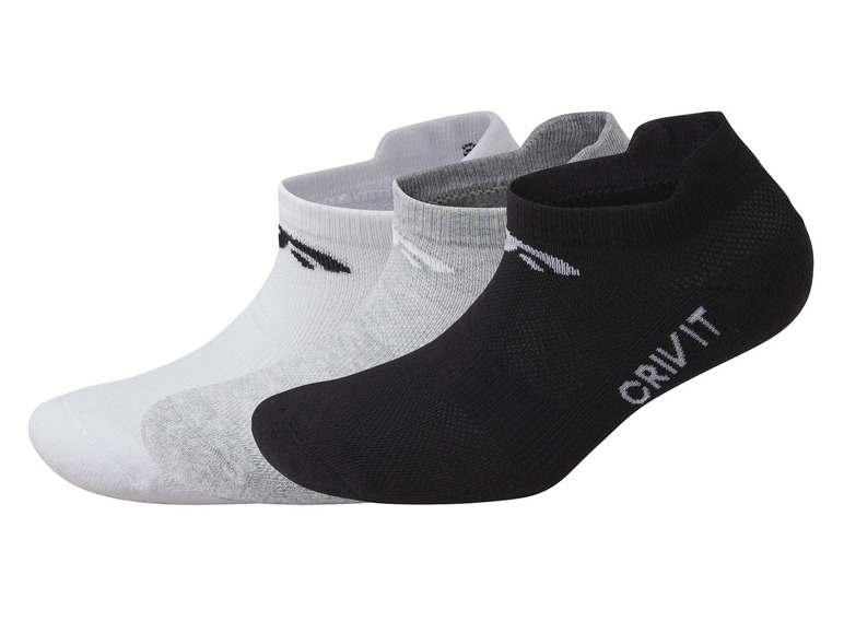 Afbeelding van CRIVIT 3 paar dames sport-sneakersokken (41/42, Zwart/grijs/wit)